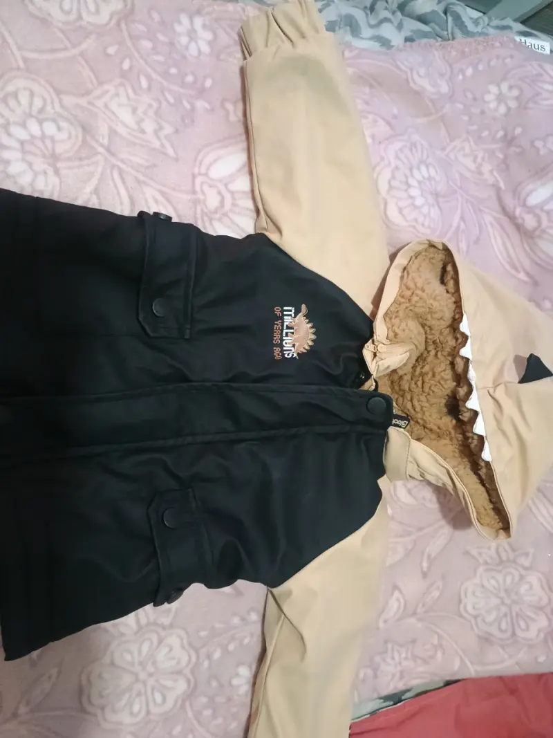 Parka infantil con capucha de dinosaurio - 3