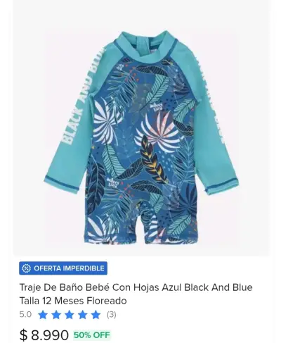Traje de baño UV infantil azul - miniatura 4