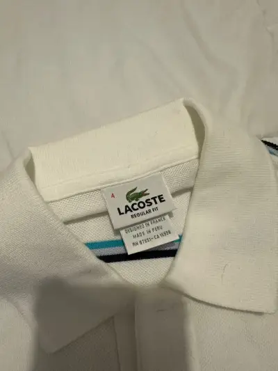 Polera polo blanca Lacoste - miniatura 3