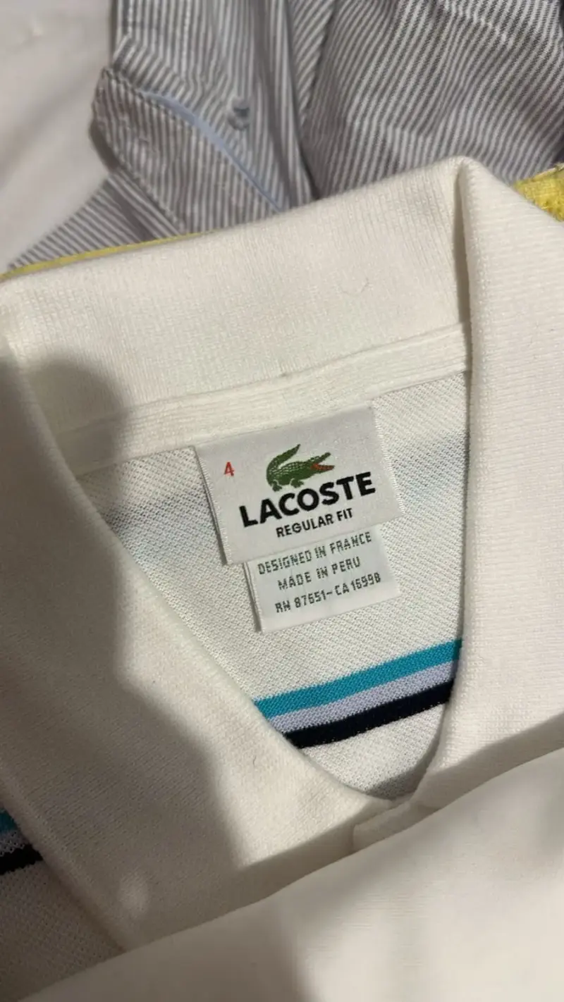 Polera polo blanca Lacoste - 5