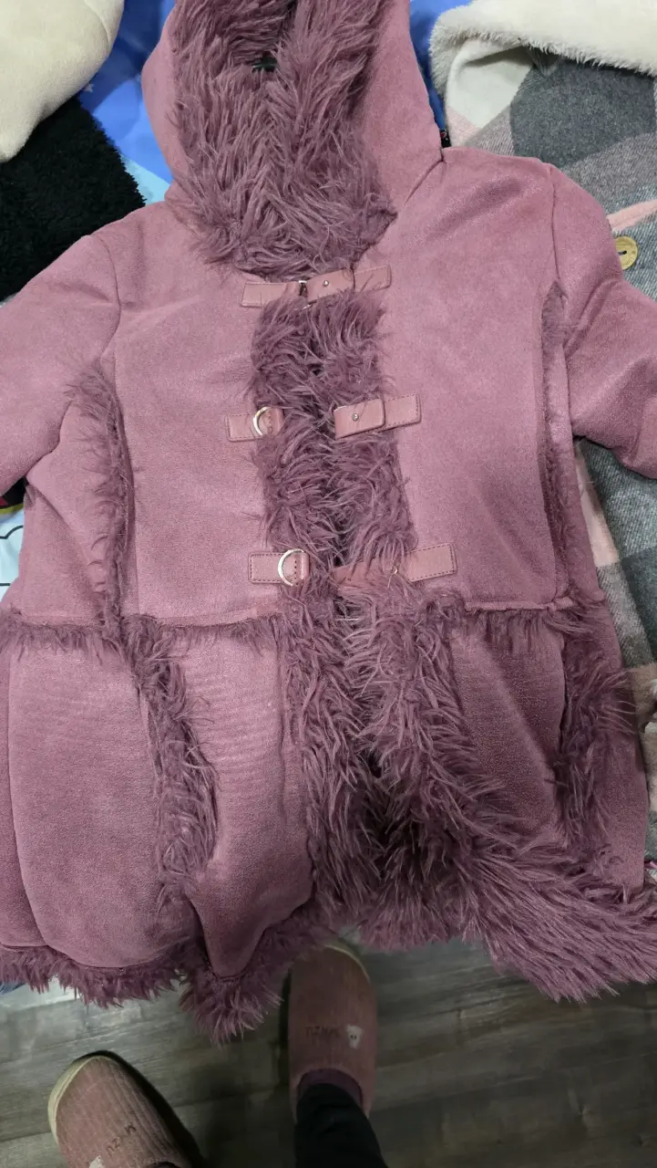 Abrigo infantil beige con forro polar - 2