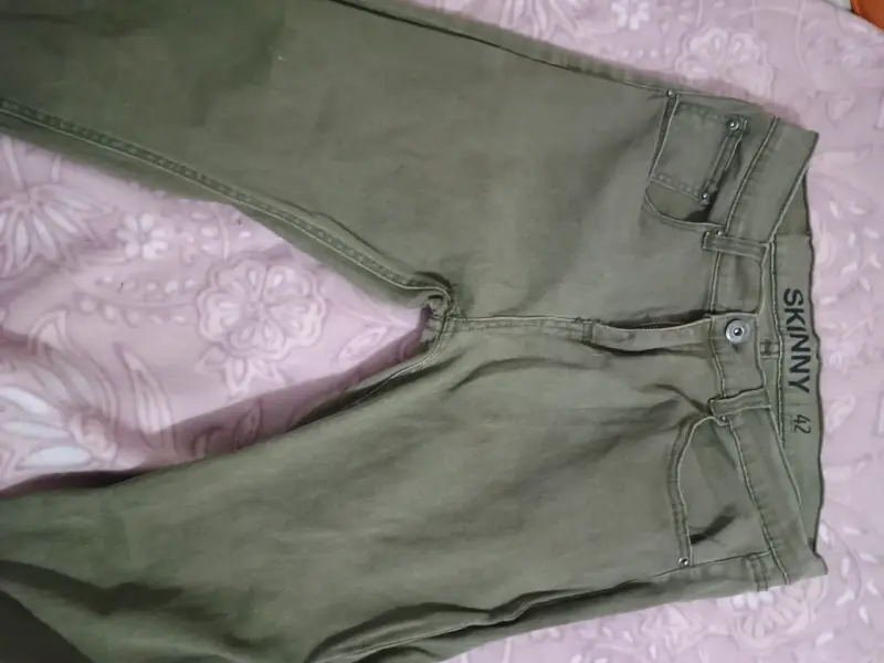 Pantalones skinny verde - 1
