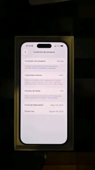 Iphone 15 pro 128 gb 94% bateria con caja - miniatura 5