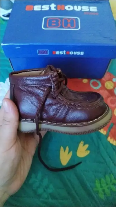 Zapatos de cuero marrón niño - miniatura 5