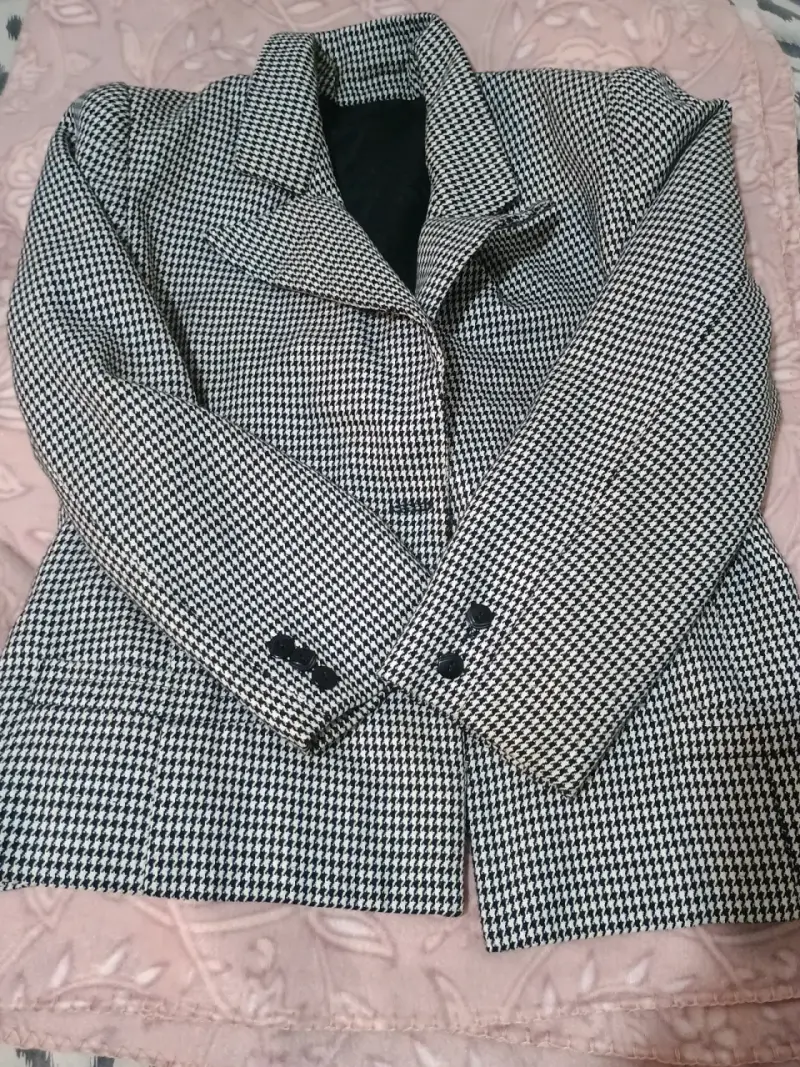 Blazer pata de gallo blanco y negro - 2