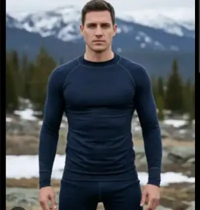 Pijama ,tela respirable  azul para hombre - miniatura 1