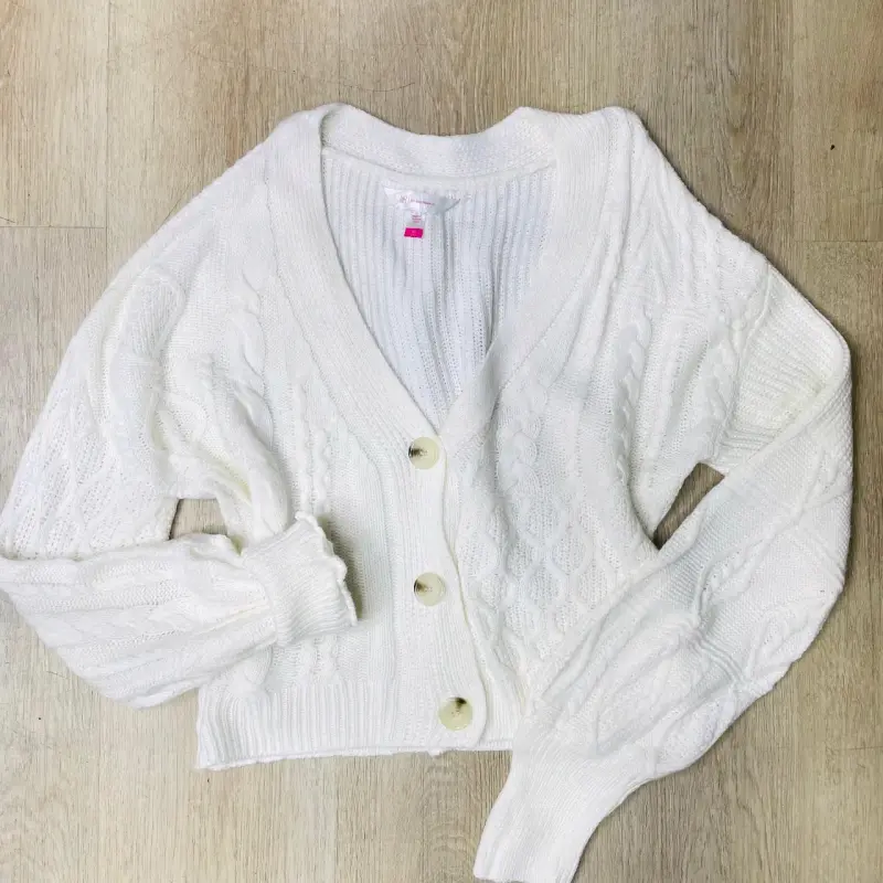 Cardigan blanco tejido