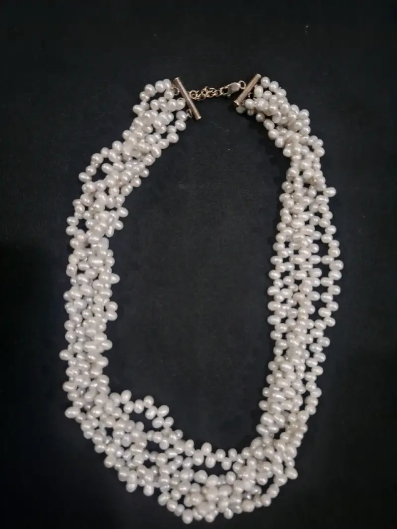 Collar de colgantes dorados y turquesa - 6