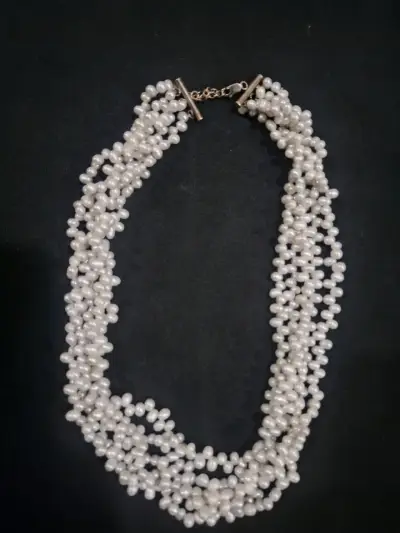 Collar de colgantes dorados y turquesa - miniatura 6