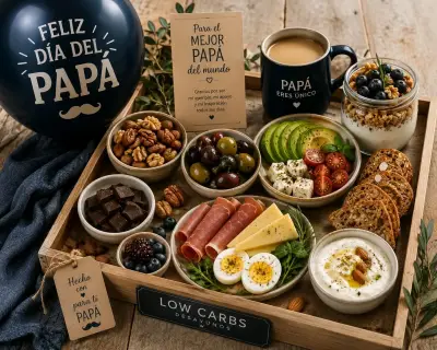 Caja de desayuno mediterráneo para papá en su día - miniatura 1