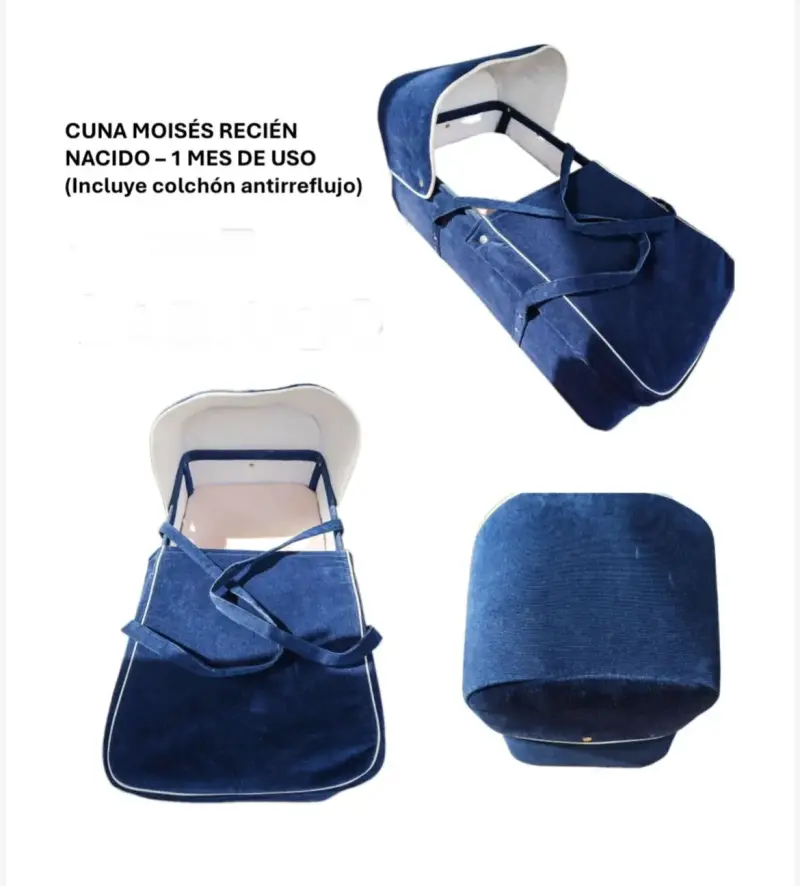 Cuna moisés recién nacido azul