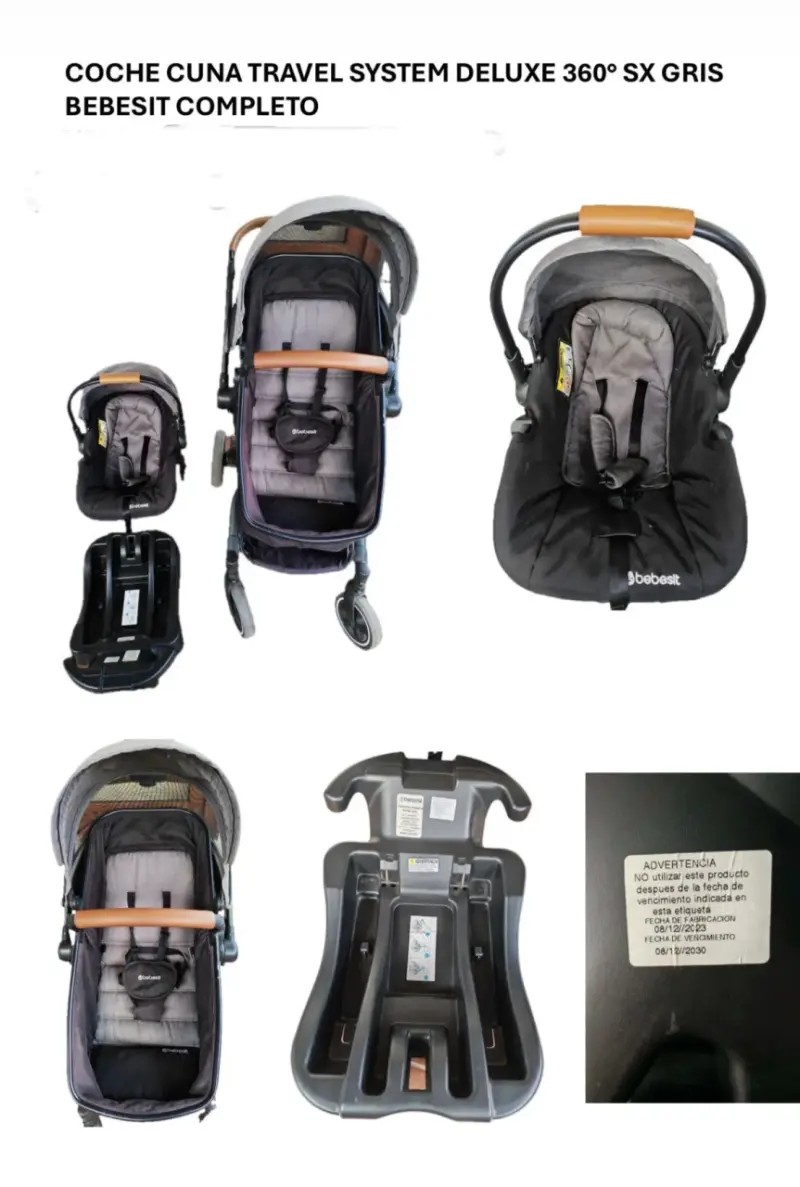 Coche cuna Bebesit 360° gris