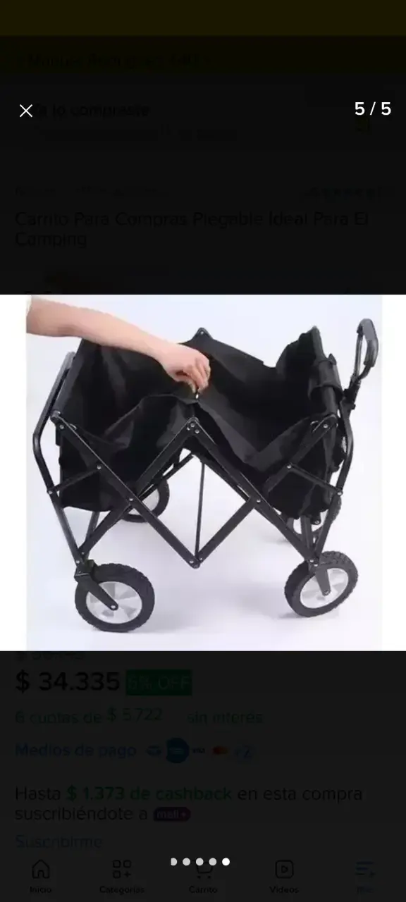 Carrito de compras plegable - 1