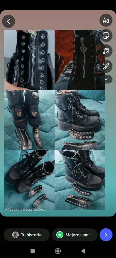 Botas negras con plataforma y apliques cmoran 37 - miniatura 1