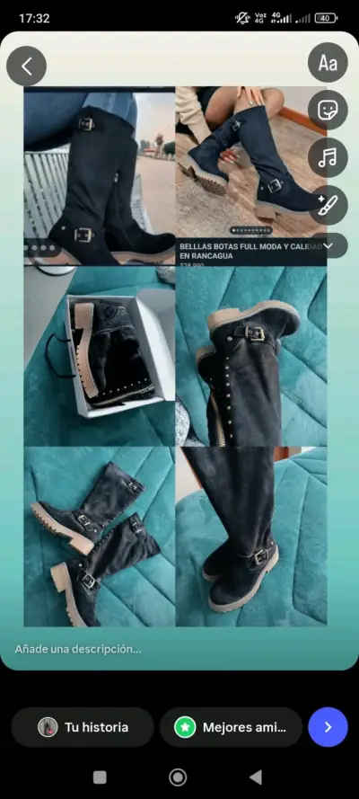 Botas negras con plataforma y apliques 36-37 - miniatura 1
