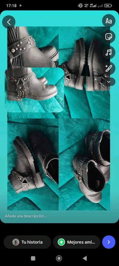 Botines negros con tachas - miniatura 1