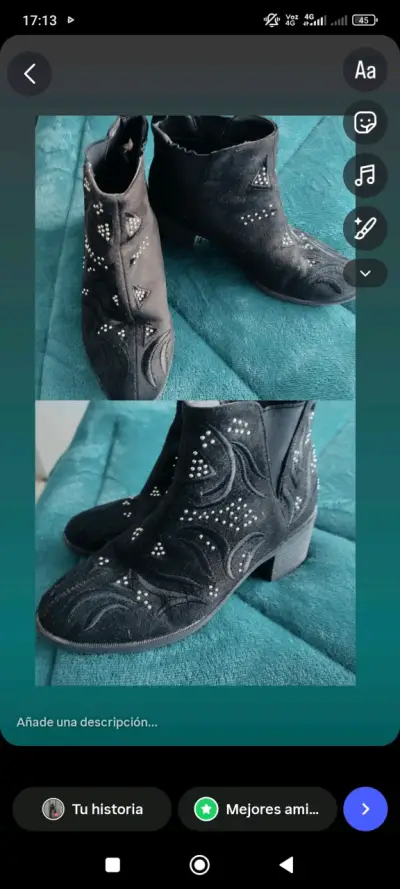 Botines negros con tachas - miniatura 1