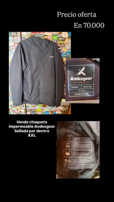 Chaqueta impermeable negra hombre - miniatura 2