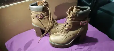 Botines de cuero color café Guess - miniatura 4