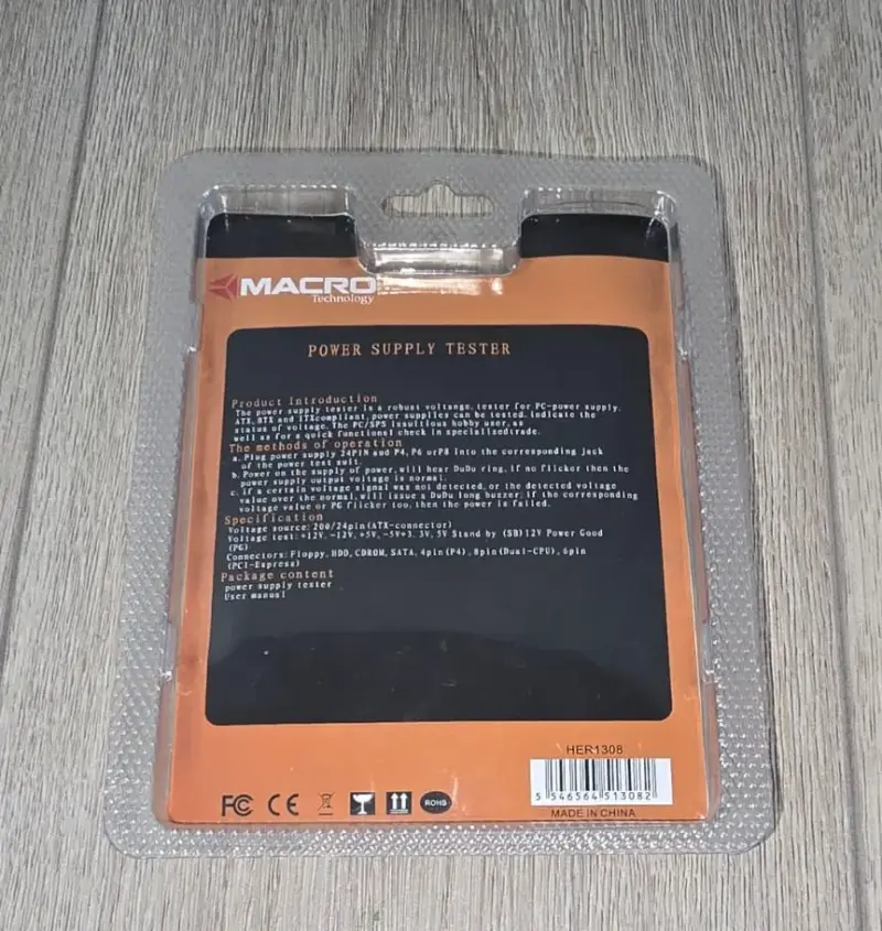 Probador de fuente de poder PC ATX MACRO - 2