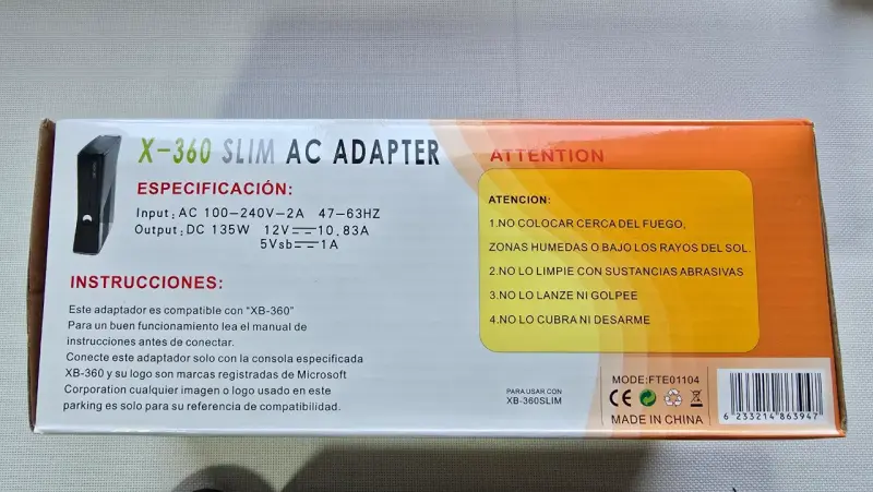 Fuente - Adaptador de Corriente para X-360 Slim - 3