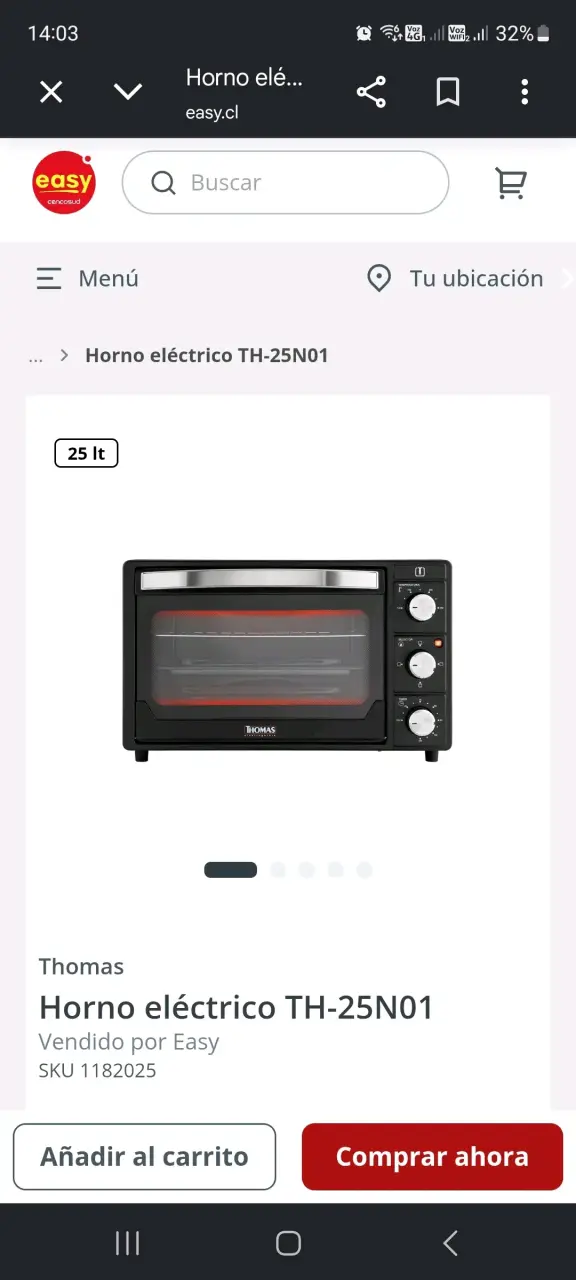 Horno eléctrico Thomas 25L - 2