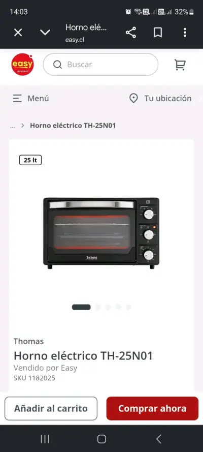Horno eléctrico Thomas 25L - miniatura 2