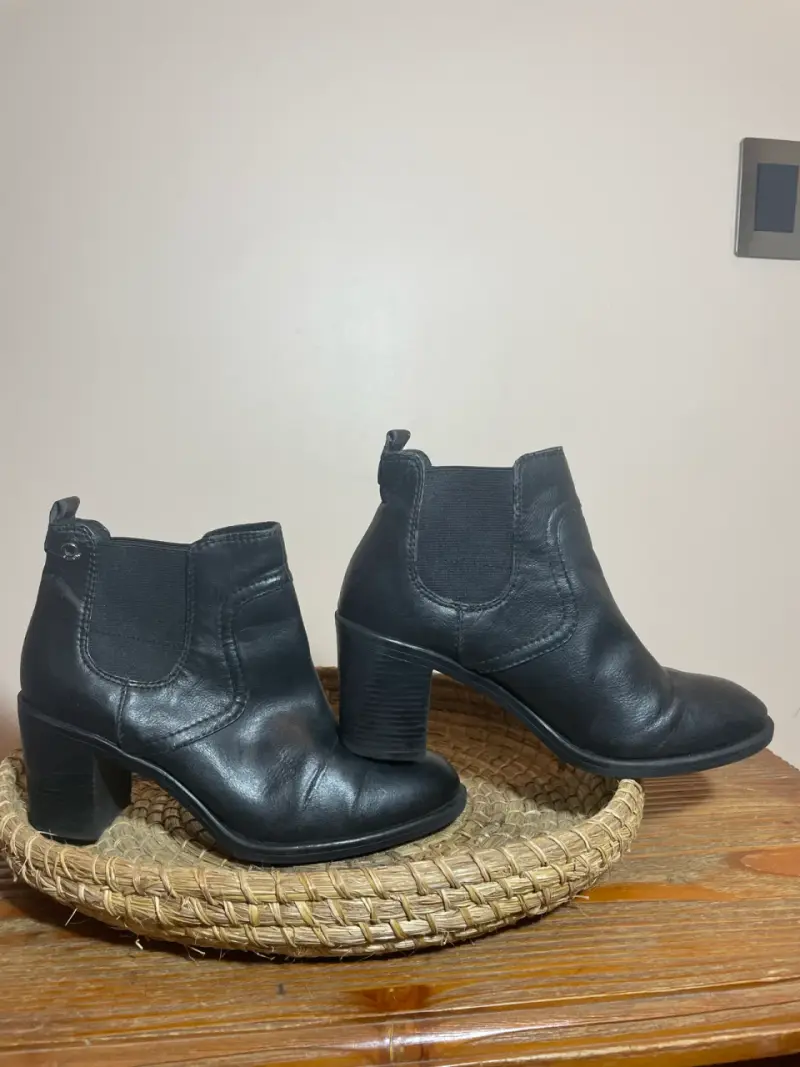 Botines negros de cuero - 4