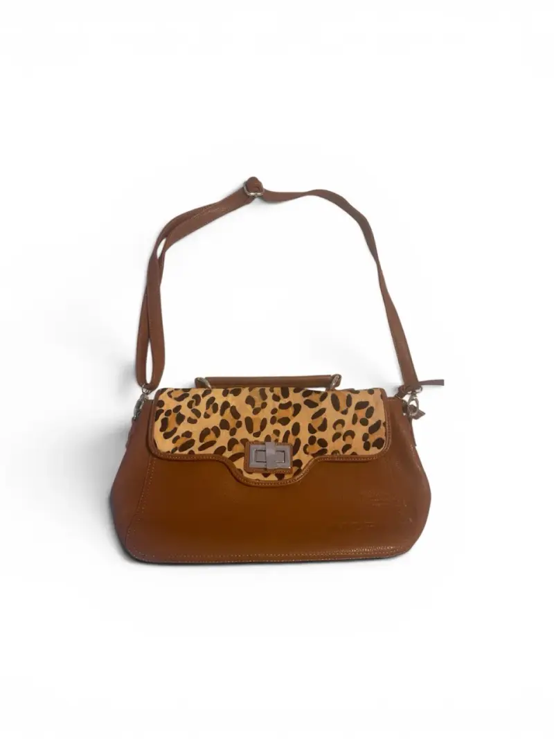 Cartera marrón diseño leopardo - 1