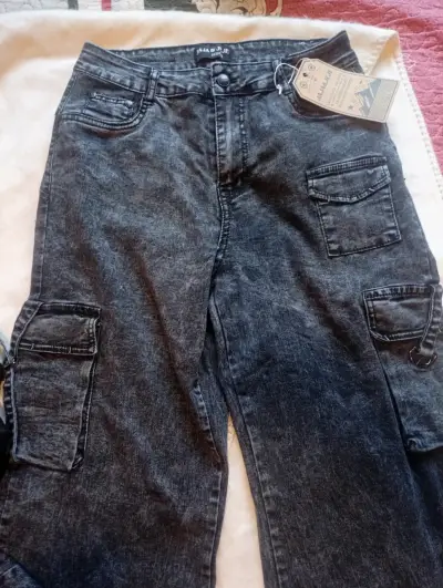 Jeans anchos cargo mujer - miniatura 3