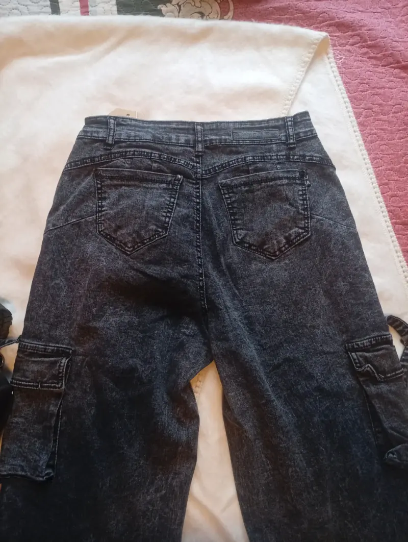 Jeans anchos cargo mujer - 4