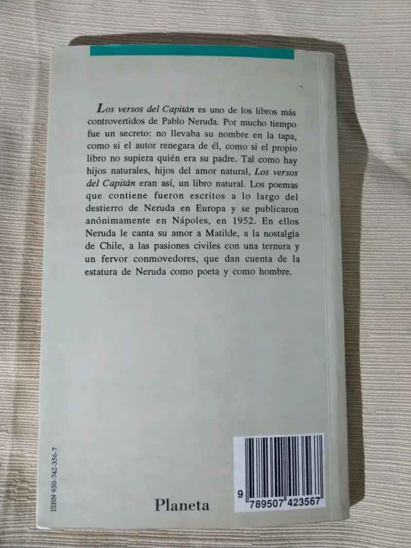 Libro de poemas Los Versos del Capitán, Neruda - 2