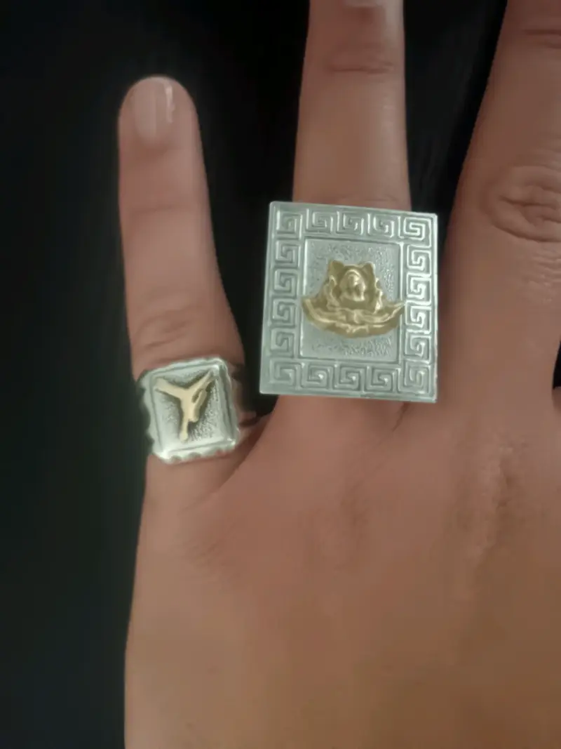 Anillos de plata 925-980 con oro - 2