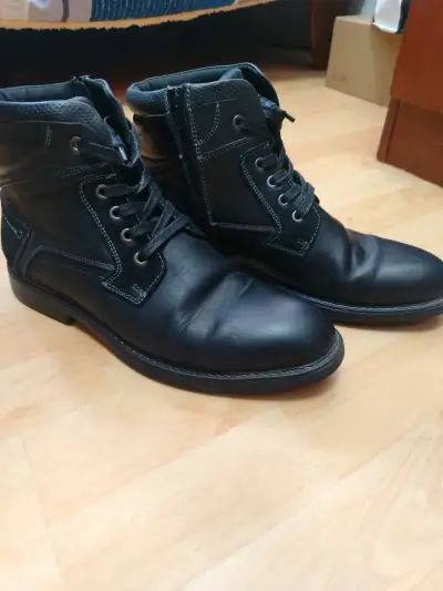 Botines negros de cuero marca Great Bull - miniatura 1