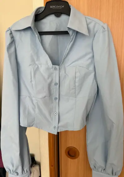 Blusa celeste manga larga - miniatura 1