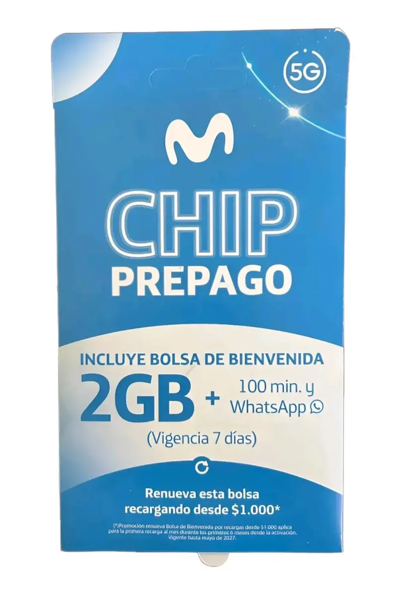 Chip prepago Movistar 2GB - 1
