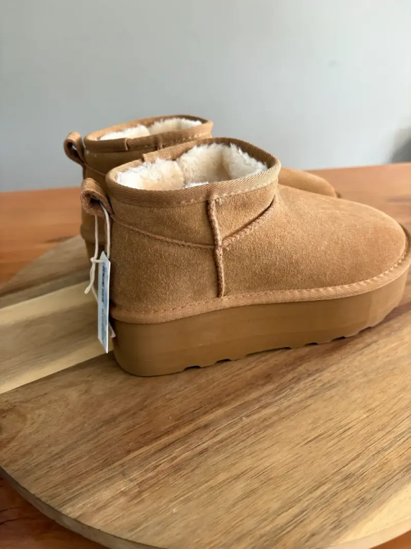 Botines de cuero marrones con piel. - 1