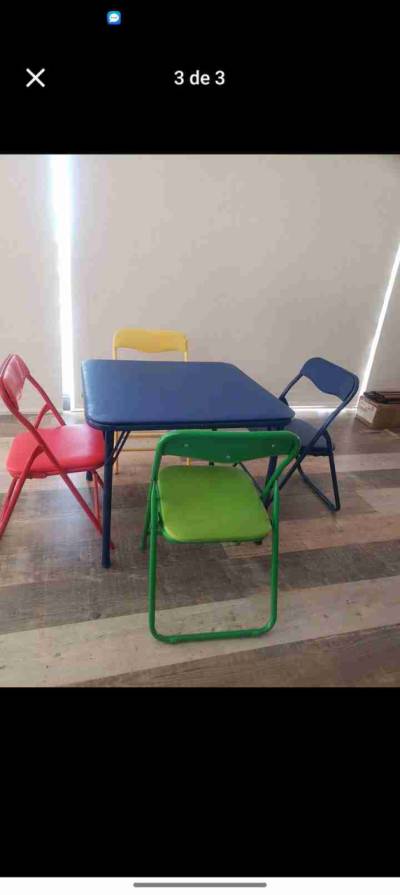 Juego de mesa y sillas infantiles nuevos embalado. - miniatura 2