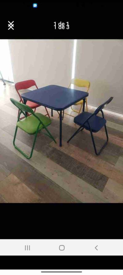 Juego de mesa y sillas infantiles nuevos embalado. - miniatura 3