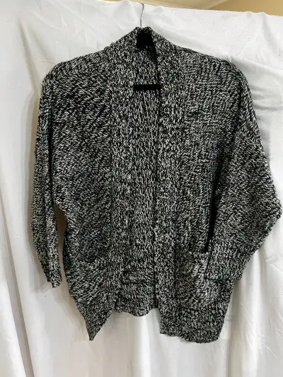 Cardigan tejido gris jaspeado - miniatura 1