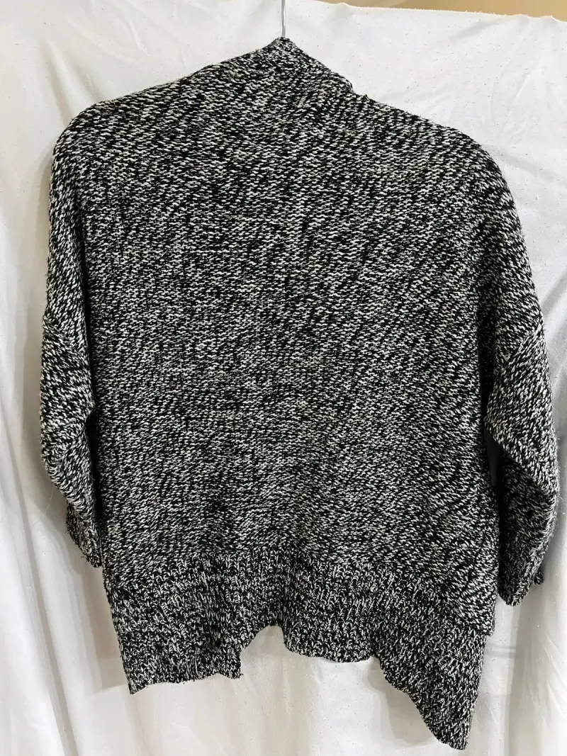 Cardigan tejido gris jaspeado - 2