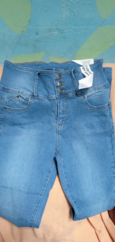 Jeans azul tiro alto - miniatura 1