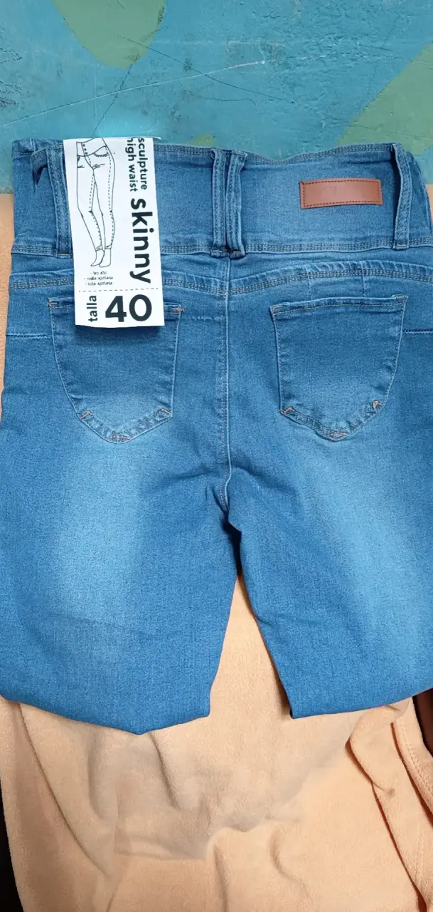Jeans azul tiro alto - 2