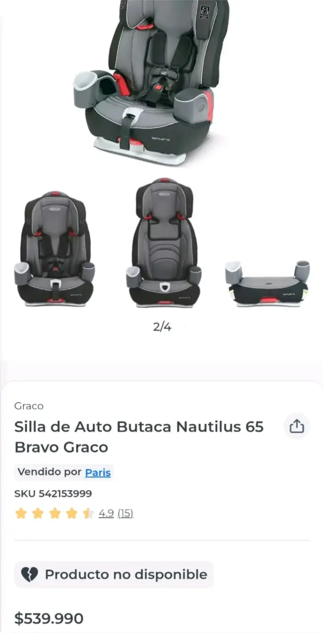 Silla de auto Graco gris - 4