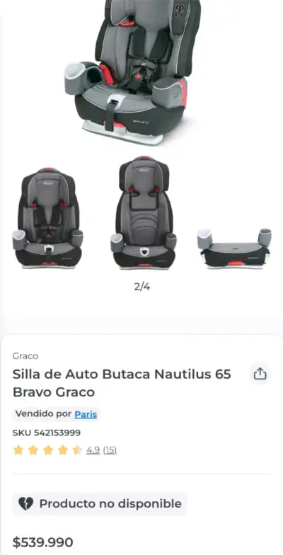 Silla de auto Graco gris - miniatura 4