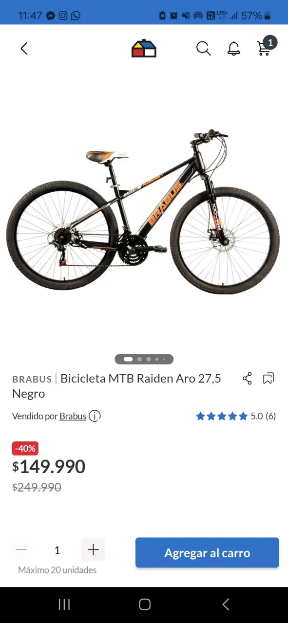 Bicicleta Brabus aro 27,5 - 2