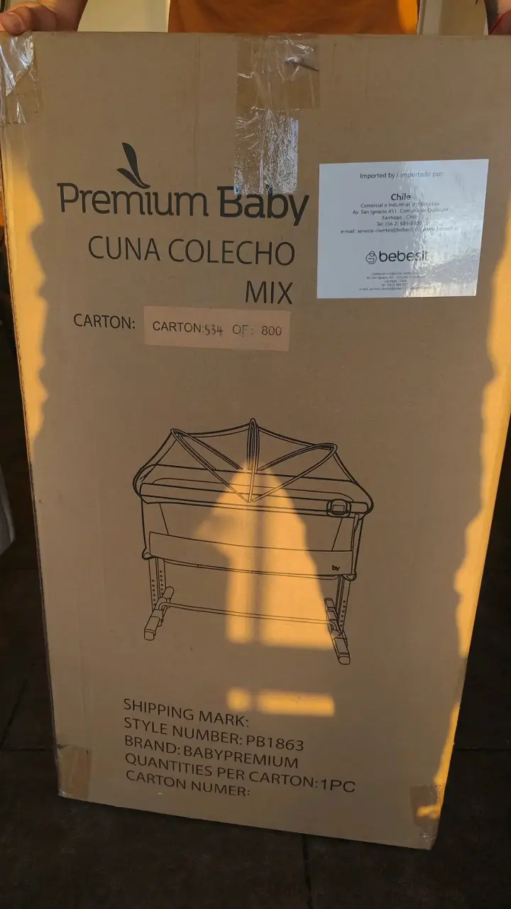 Cuna colecho gris con toldo - 2