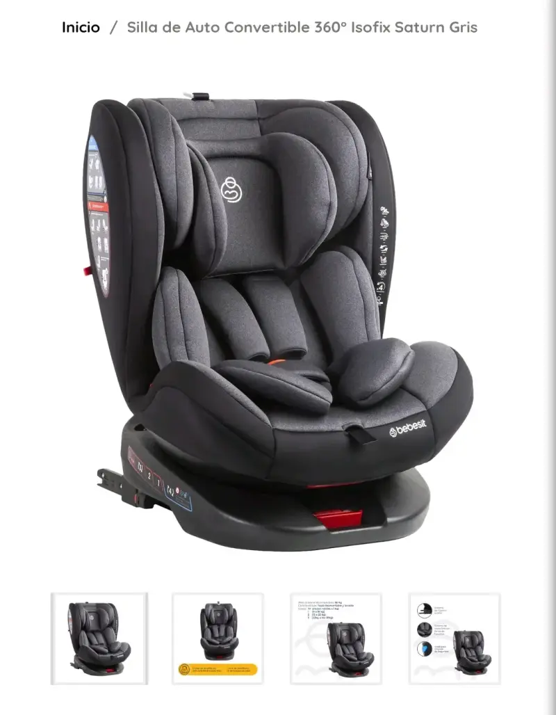 Silla de auto negra Bebesit - 3