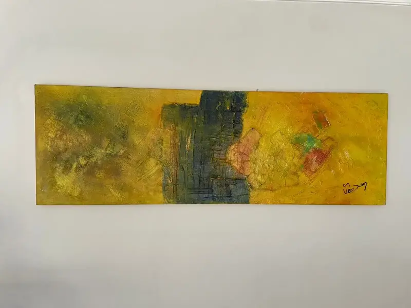 Pintura abstracta amarilla y negra