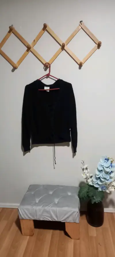 Cárdigan negro con cordones - miniatura 1